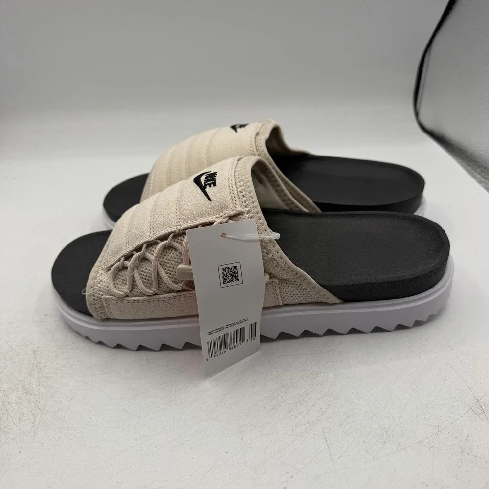 Nike Asuna Slide NA Sandals Mens Sz 9 Desert Sand/Black/White Slip On CW9703-009